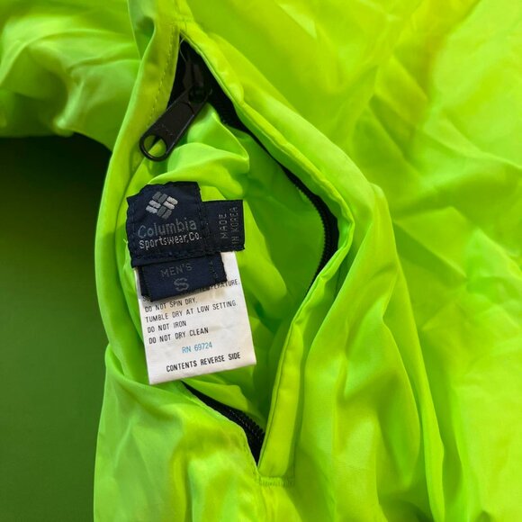 Small 80s Columbia Hot Pink Fluorescent Reversible Down Filled Coat Jacket - Picture 4 of 6